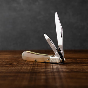 Twin Gentleman's Clip Point - 67mm Clip & Pen Blades - Rams Horn Handle
