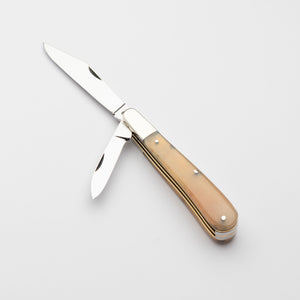 Twin Gentleman's Clip Point - 67mm Clip & Pen Blades - Rams Horn Handle